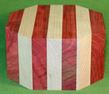 Bowl #463 - Bloodwood & Cherry Striped Segmented Bowl Blank ~ 6" x 3" ~ $39.99